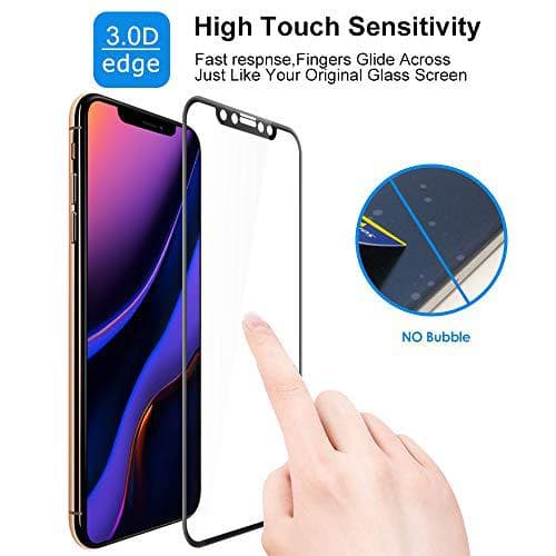 2 st full täckning iPhone 11 pro / iPhone Xs-skärmskydd|svart kant