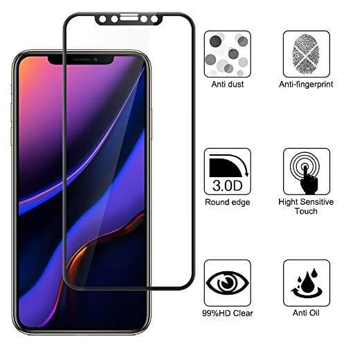 2 st full täckning iPhone 11 pro / iPhone Xs-skärmskydd|svart kant