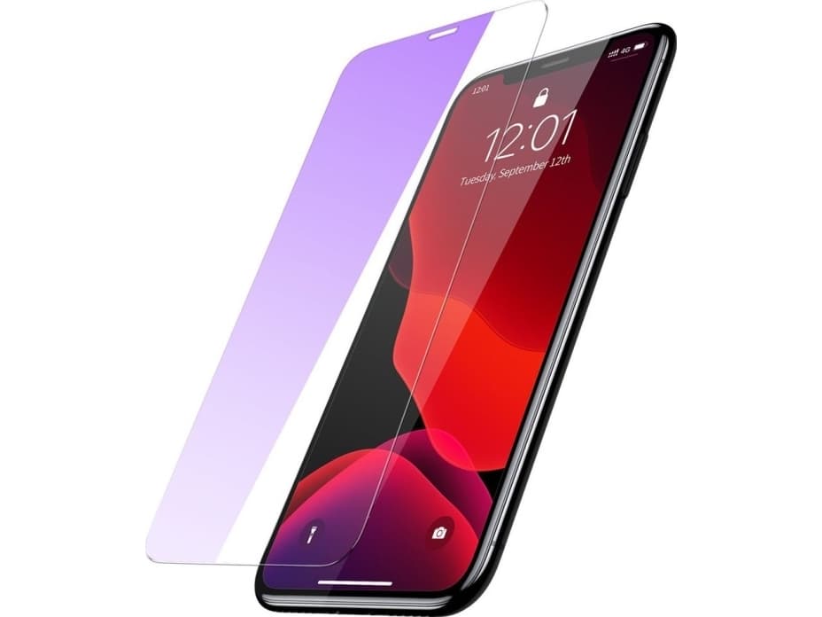 Baseus Baseus set 2x tempered glass 0.15mm 9H Anti-bluelight iPhone 11 Pro/iPhone XS/iPhone X + positioner (SGAPIPH58S-FC02) universal