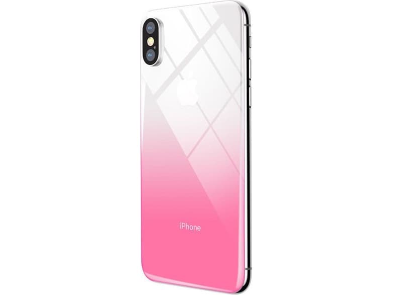 Baseus Baseus gradient 9H tempered glass on the back of the iPhone X pink