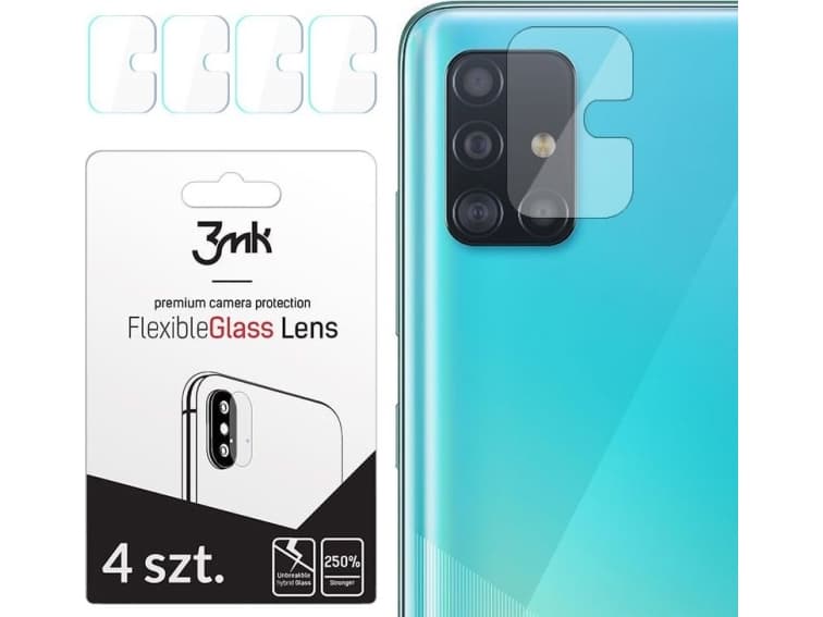 3MK 3MK FlexibleGlass Lens Samsung A51 Hybrid glass for the camera lens 4 pcs