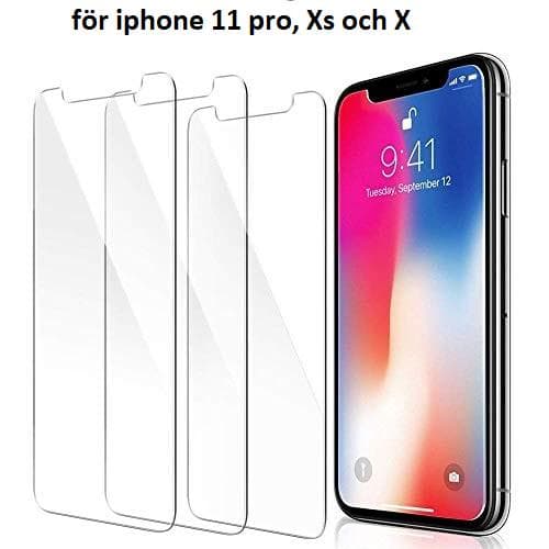 3 st Härdat glas för iphone 11 pro,Xs och X