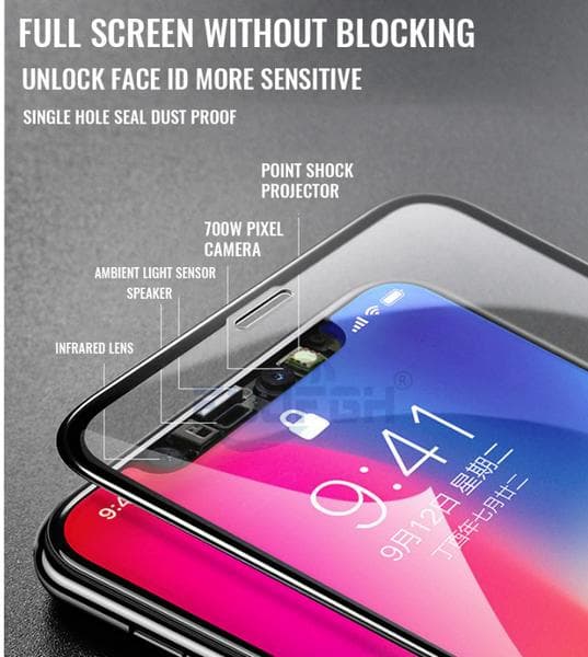 2 st  Heltäckande Härdat Glas för Iphone 11 pro Max/ Xs max vit