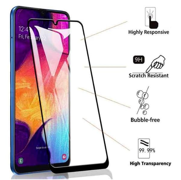 Heltäckande  för Samsung A90 10D härdad glas