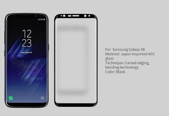 Heltäckande Härdat glas 10 D för Samsung S8 plus