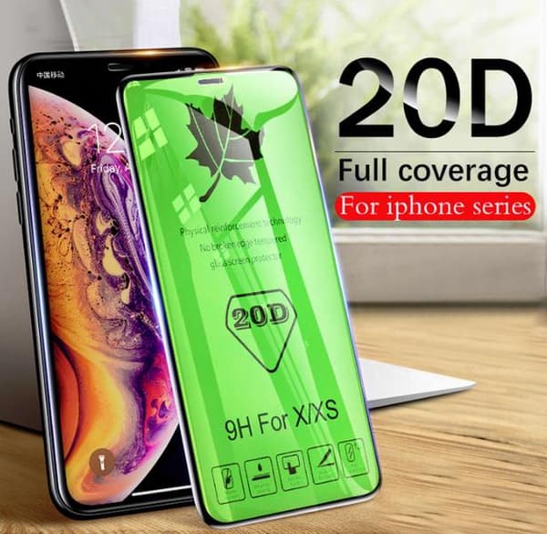 20D Heltäckande Härdat Glas för Iphone Xs max svart