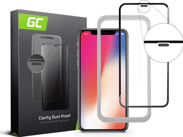 Green Cell Tempered Glass Green Cell Dust Proof GC Clarity for Apple iPhone 7/8/SE 2020/SE 2 - White + applicator