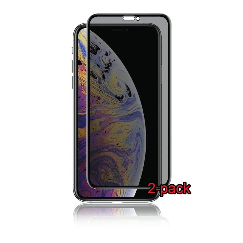 2-pack iPhone XR/11 Curved sekretessglas, Panzer, 2-vägs skydd, 9H