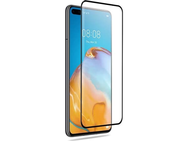 Crong 3D Armour Glass - 9H herdet glass for hele skjermen på Huawei P40 + installasjonsramme