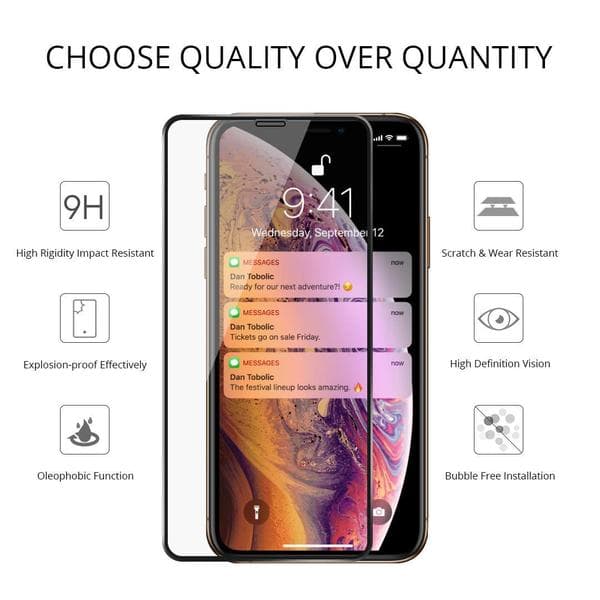 2 st härdad glas för iphone 11 pro max svart