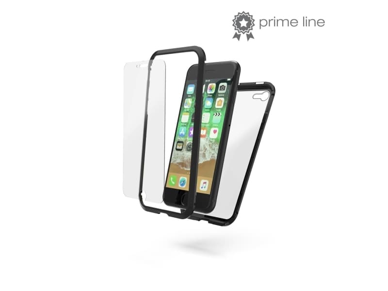 Hama Magnetic+Glass+Display Glass, Etui, Apple, iPhone 7, 11,9 cm (4.7"), Svart, Gjennomsiktig