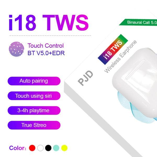 Top kvalitet i18 mini tws| touch funktion|Bluetooth 5.0|vit