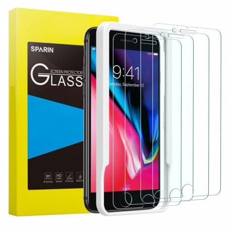 5-PACK iPhone 8 Plus Härdat glas 0.26mm 2.5D 9H Med Installationsram