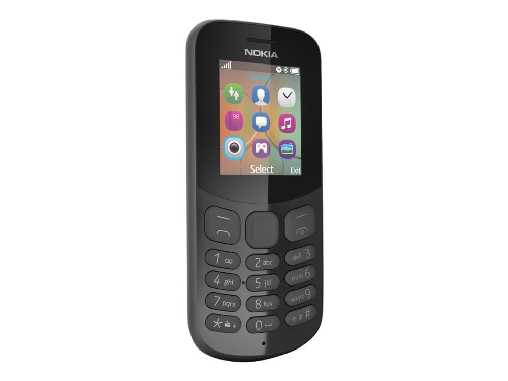 Nokia 130 - Mobiltelefon - dual-SIM - 8 MB - microSD slot - 160 x 120 pixlar - RAM 4 MB - 0,3 MP - Nokia Series 30+ - svart
