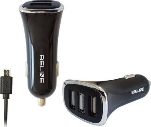 Beline charger Car charger 3xUSB + microUSB 4A black -Beli0014