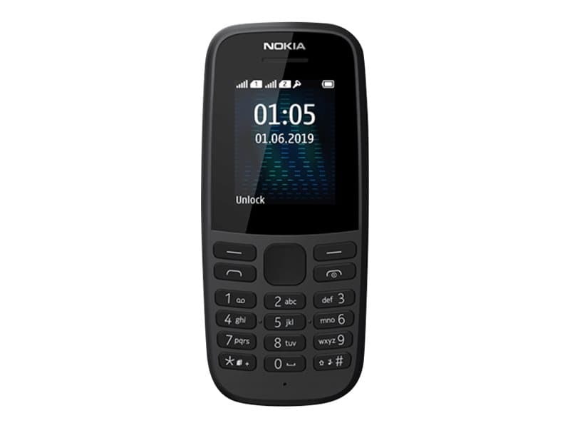 Nokia 105 - Mobiltelefon - dual-SIM - 4 MB - GSM - Nokia Series 30+ - svart