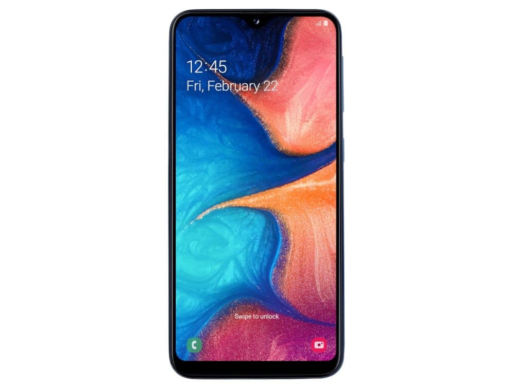 Samsung Galaxy A20e SM-A202F, 14,7 cm (5.8"), 720 x 1560 pixlar, 3 GB, 32 GB, 13 MP, Blå