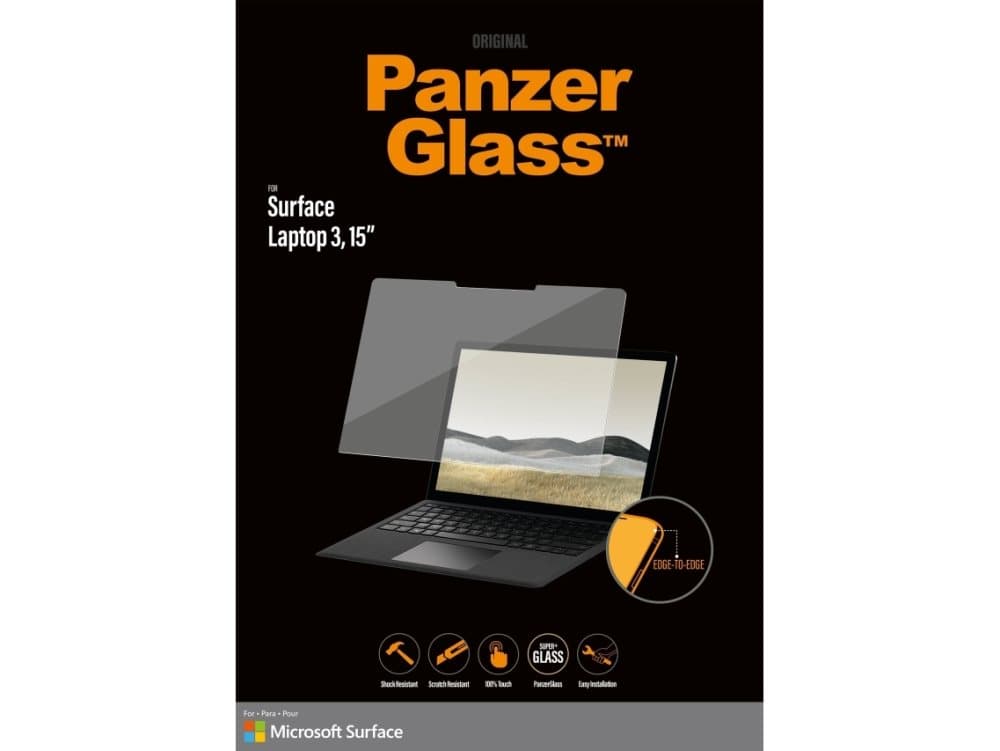 PanzerGlass 6256, Blank skjermbeskytter, Desktop/Laptop (PC), Microsoft, Surface Laptop 3, Riperesistent, Sjokkresistent, 1 stykker