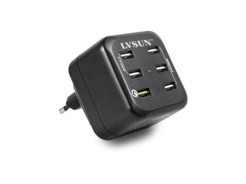 Bild av LVSUN Fast LS-6USQ USB-oplader Stikdåse Udgangsstrøm max. 12900 mA 6 x USB, USB 3.2 Gen 1 stik A (USB 3.0) Qualcomm Quick Charge 2.0