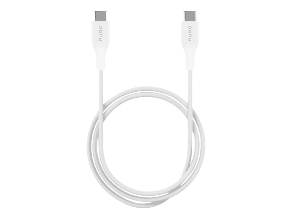 Puro - USB-kabel - USB-C (hann) til USB-C (hann) - USB 2.0 - 2 A - 2 m - hvit