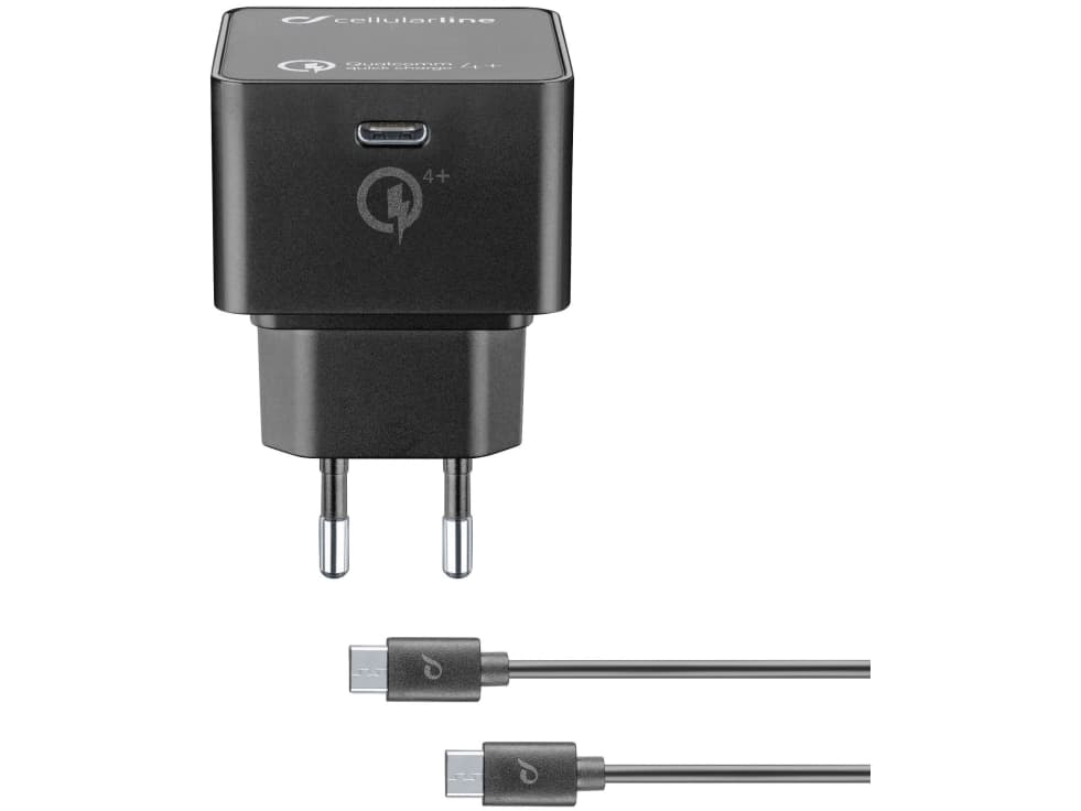 Cellularline ACHKITQC4TYCK, Innendørs, AC, Svart