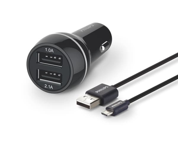 Philips USB-autolaturi DLP2357U/10, Auto, Tupakansytytin, 5 V, Musta