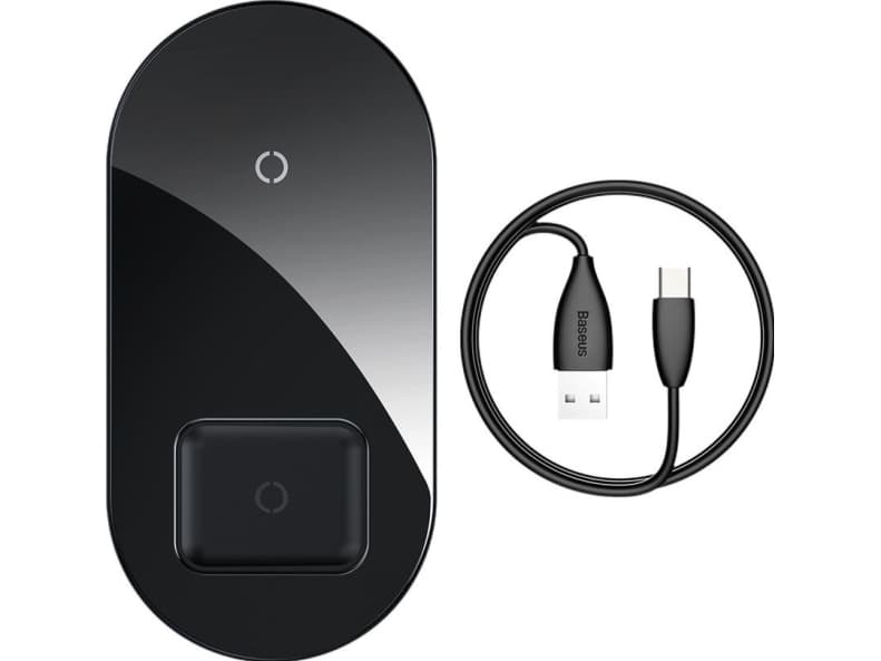 Charger Baseus simple 2in1 wireless charger for phone and headphones 18W (WXJK-01)