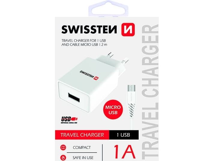 Swissten 1x USB-A 1 A laturi (22061000)