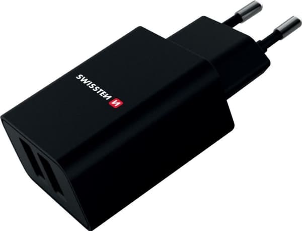 Swissten Travel Charger Smart IC, 2 x USB, 2.1A, black, Blister (22033000)