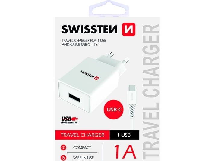 Swissten 1x USB-A 1 A laturi (22063000)