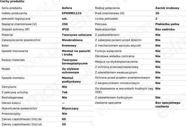 Schneider Electric Asfora dobbel schuko installasjonskontakt, Creme (EPH9901123)