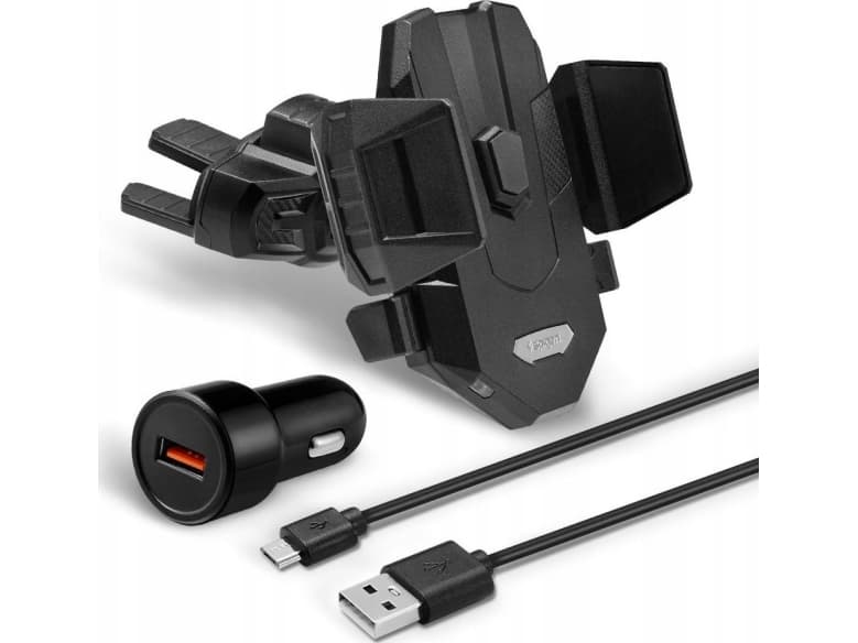 Spigen Holder Qi Spigen X35W Car Holder for CD 10W + Charger + Universal Black Cable