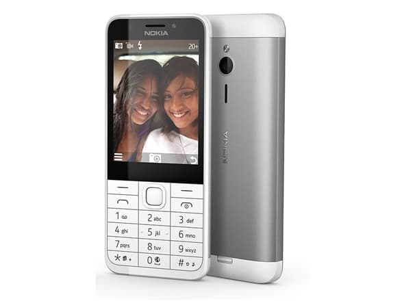 Nokia 230 Silver - Uden nordisk sprog/menu kun engelsk! - 2.8 ", TFT, 240 x 320 pixels, 16 MB, microSD, Dual SIM, Mini-SIM, Bluetooth, 3.0, USB versi