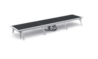 Rostfri golvbrunn med raster 1368 mm