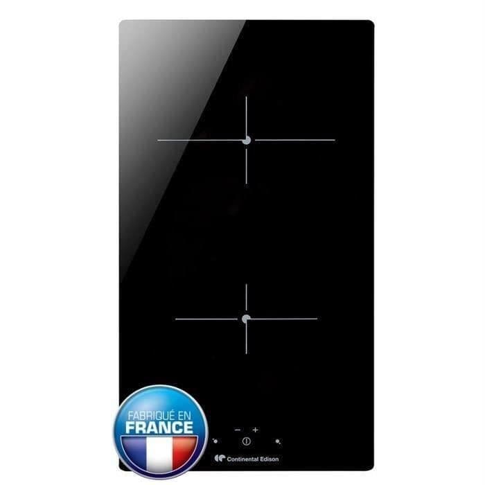 Kontinental edison CECP102RP2 - Keramisk kogeplade - 2 områder - 3000 W - B 29 x D 52 cm - Glasbelægning - Sort