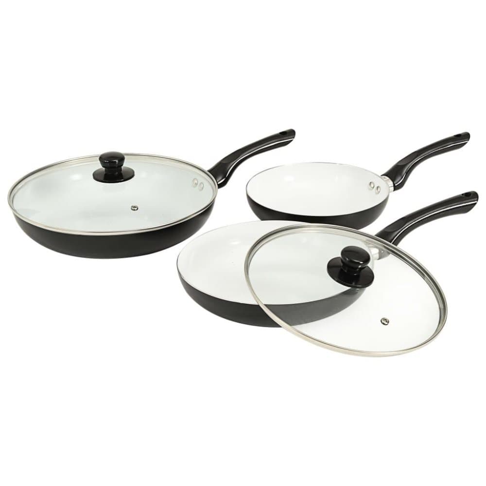 vidaXL stegepandesæt 5 dele sort aluminium