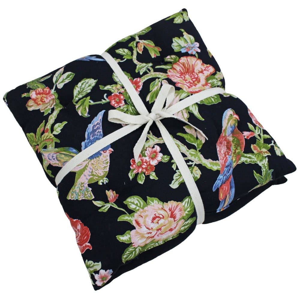Riva Home Parrot Bird And Flower Themed Seat Pads