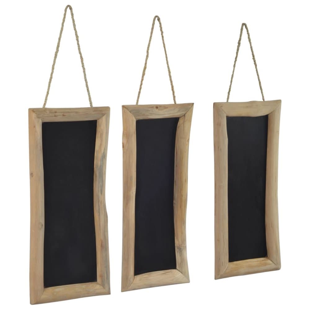 vidaXL tavle 3 dele 30 x 70 cm massivt teaktræ