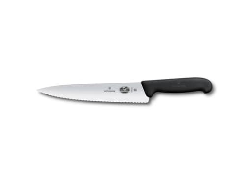 Kokkekniv Victorinox 22 cm Bølgeskær med Fibrox greb Sort,1 stk