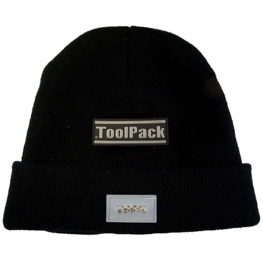 Toolpack arbejdshue med LED-lys sort 360.125