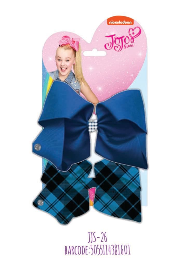 JoJo Siwa Bow Set Cobalt/Tartan Turquoise