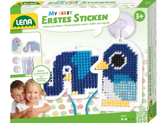 Lena First Stitches elephant & penguin, Multifärg, Barn, Pojke/flicka, 3 År, 2 styck, 200 mm