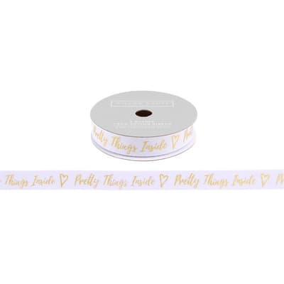 CGB Giftware Willow And Rose Pretty Things Inside White Glitter Gift Ribbon (5m)