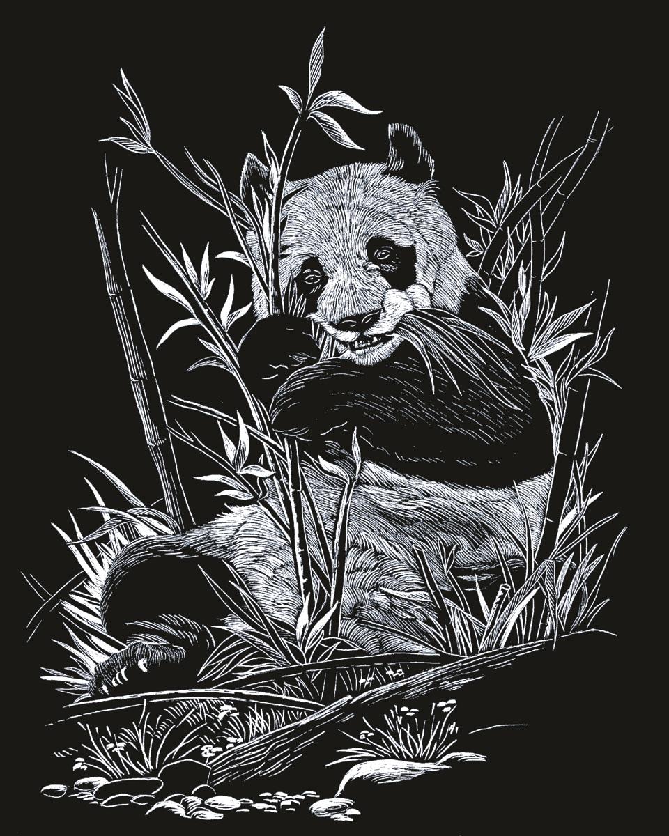 Royal & Langnickel Gravyrkonst Silver Panda 21,3x29,5 cm