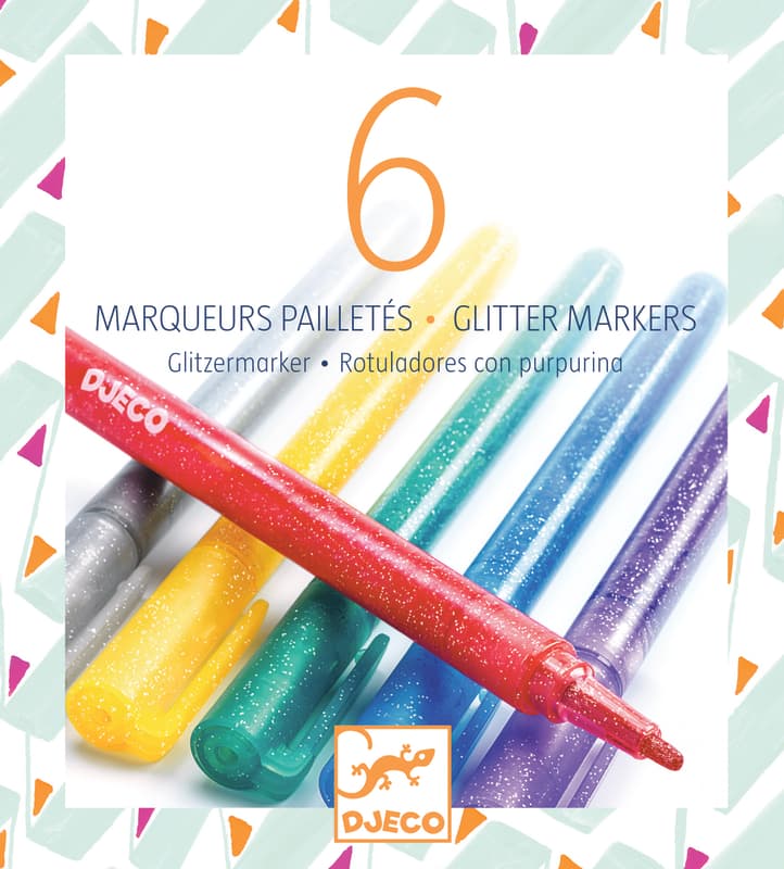 Djeco Glittermarkers Klassiska Färger