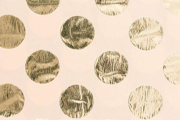 Kräppapper Natur, Prickar i Guld 4-pack, 70 x 50cm, hot folie
