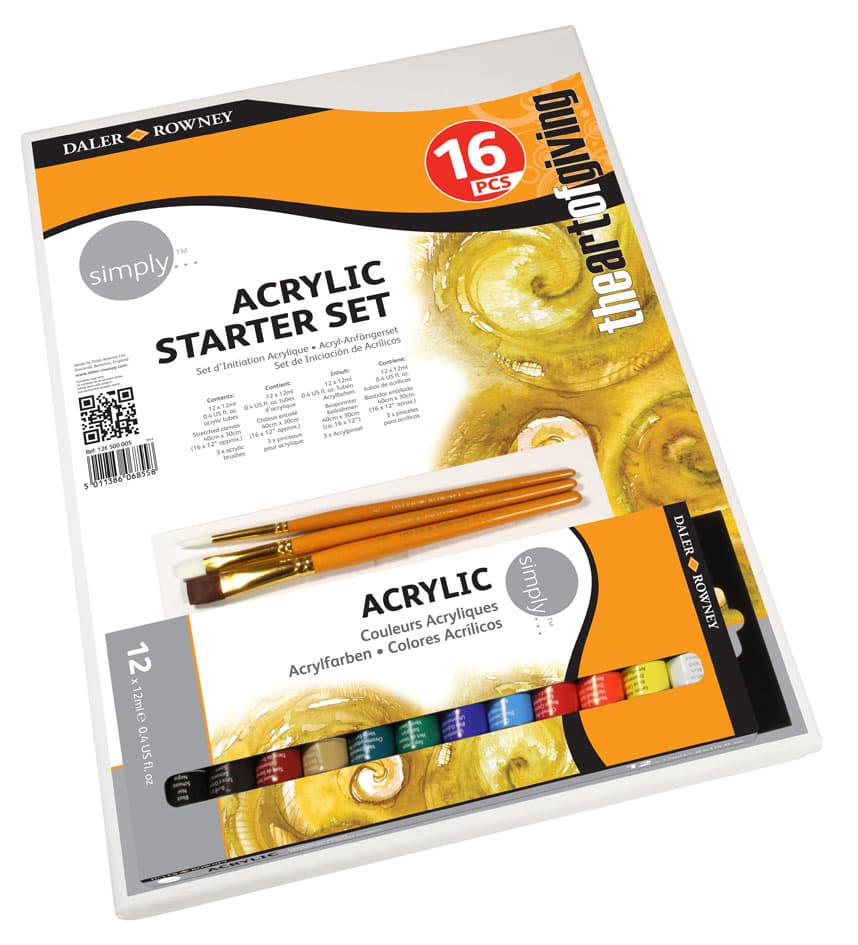 Daler-Rowney Akryyliväri Aloitussetti 16-pack