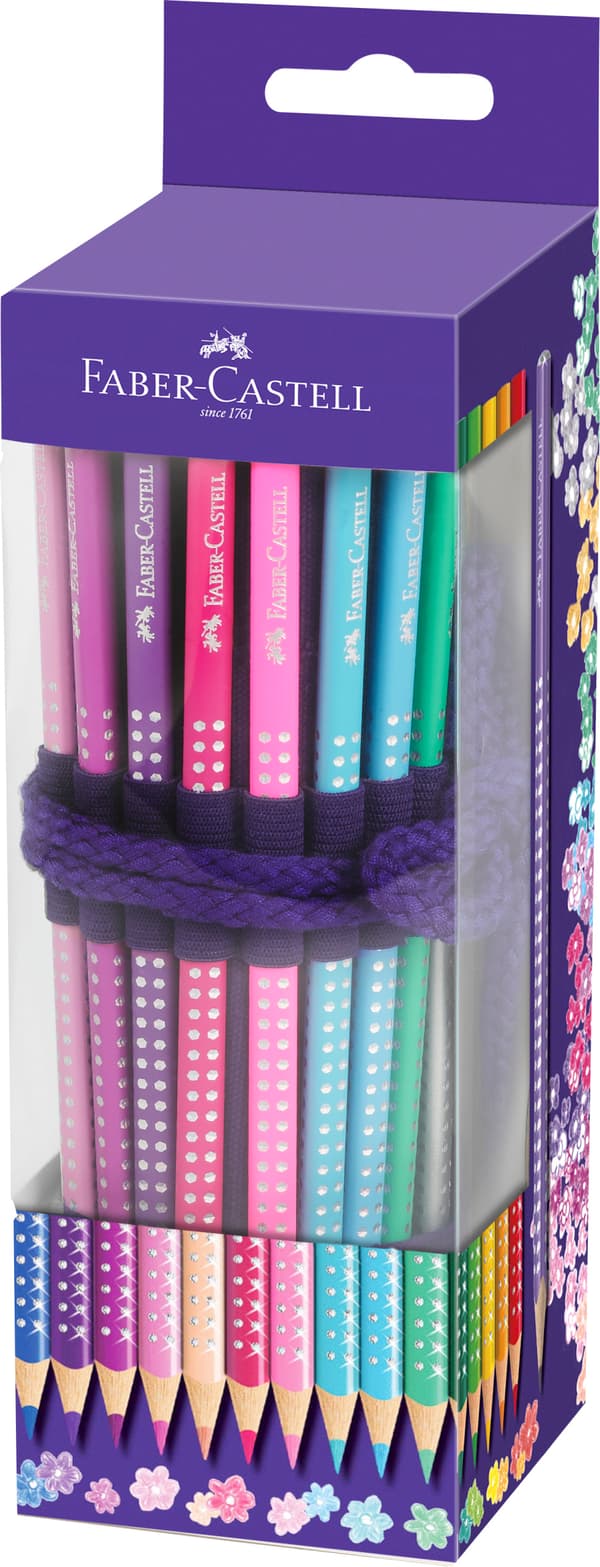 Fargeblyanter Sparkle Rulletui med 20 fargeblyanter + 1 blyant + spisser Faber-Castell