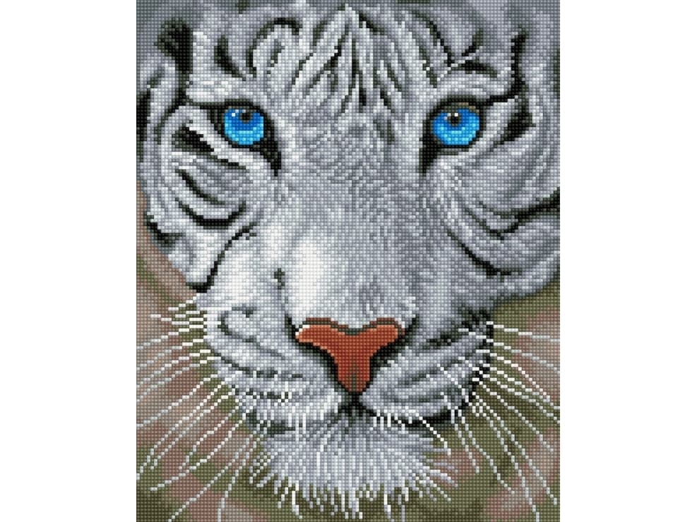 Diamond Dotz 34 x 42 cm - Hvid Tiger