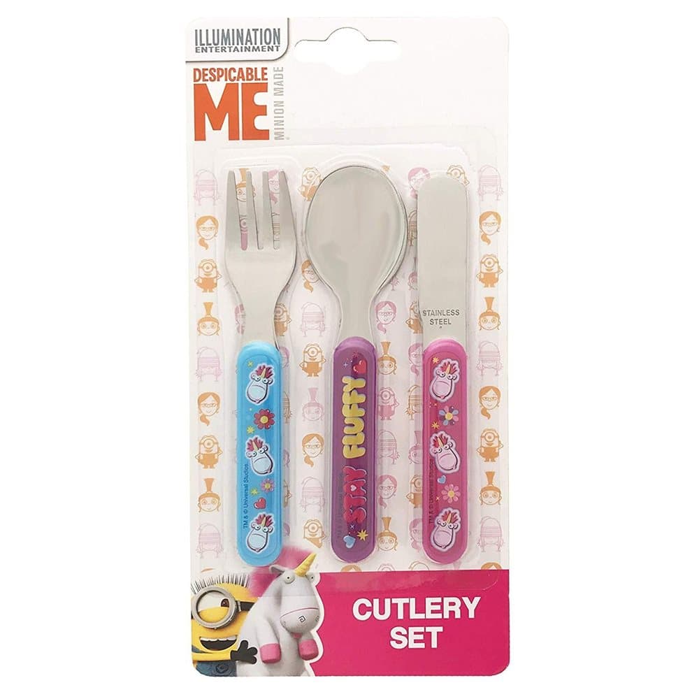 Despicable Me Fluffy Kids/Childrens Cutlery Set